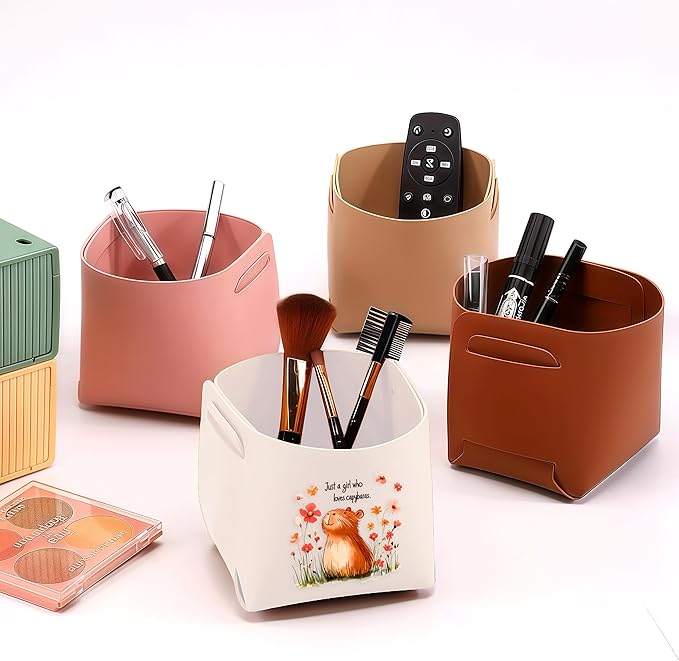 Capybara Makeup Brush Holder, Decorative Desk Organizer for Jewelry Pen Pencil Glasses Storage, Capybara Lovers Themed Gifts Stuff For Girls Teens Kids Women!