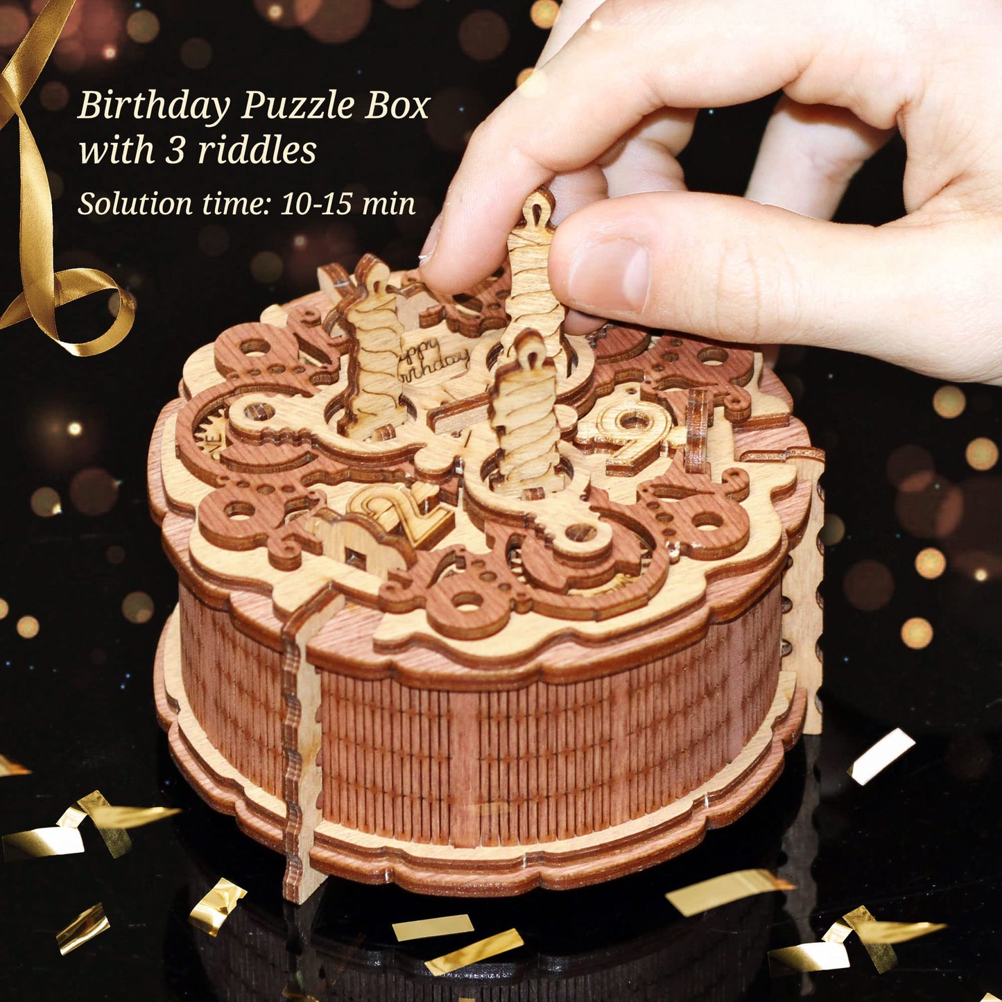 iDventure Birthday Cake Puzzle Box β 3D Gift Box for Adults β Money Holder Puzzle Game β Escape Room Brain Teaser for Men & Women