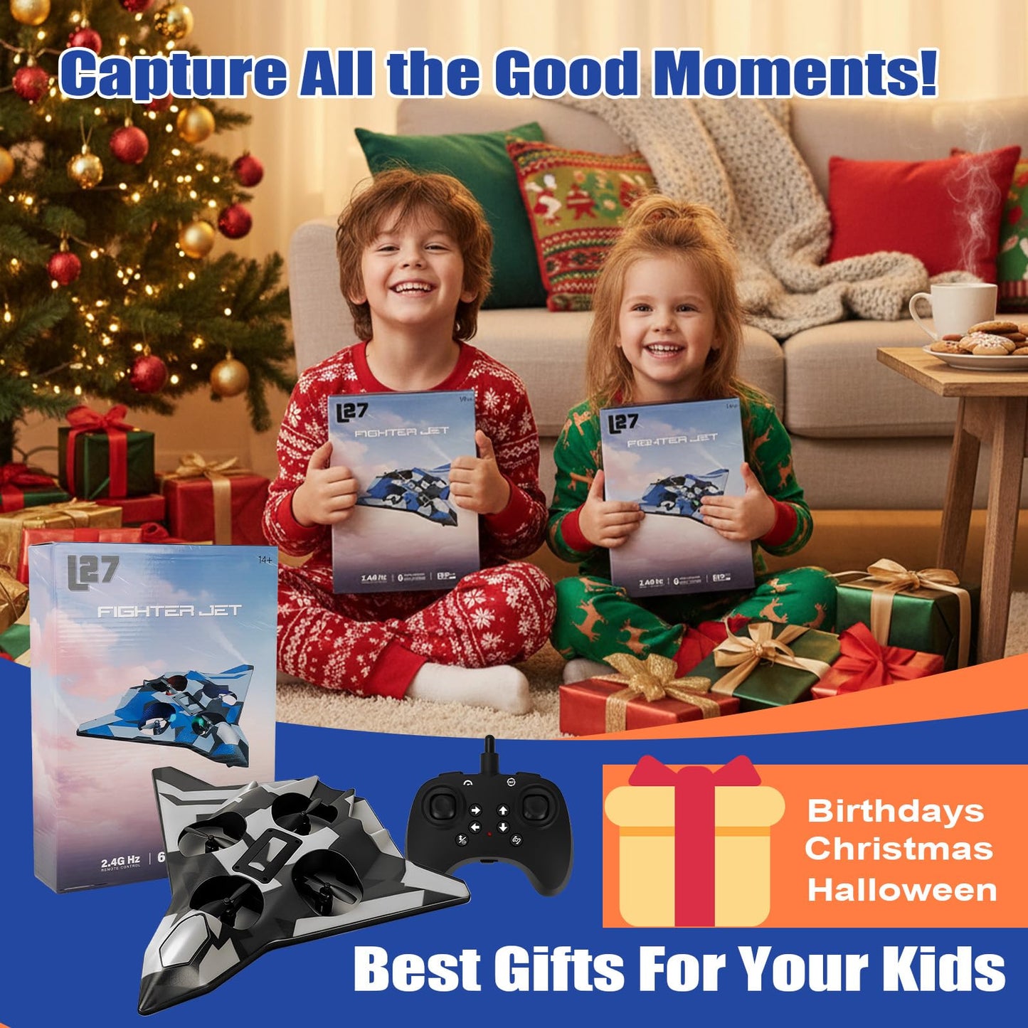 ZzzMgzzZ Foam Remote Control Airplanes for Kids & Adults | Easy Control, Great for Beginner and Teenagers, with Stable Hovering, 360° Flips, Circle Fly, LED Light, 2.4Ghz, Christmas & Birthday Gifts