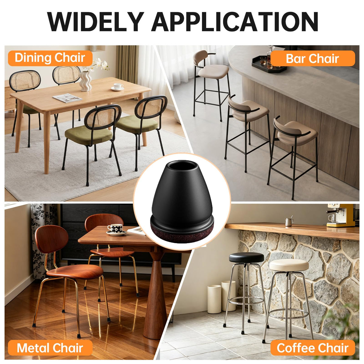 8 Pcs Small Silicone Chair Leg Sliders for Hardwood Floors (8 Count)