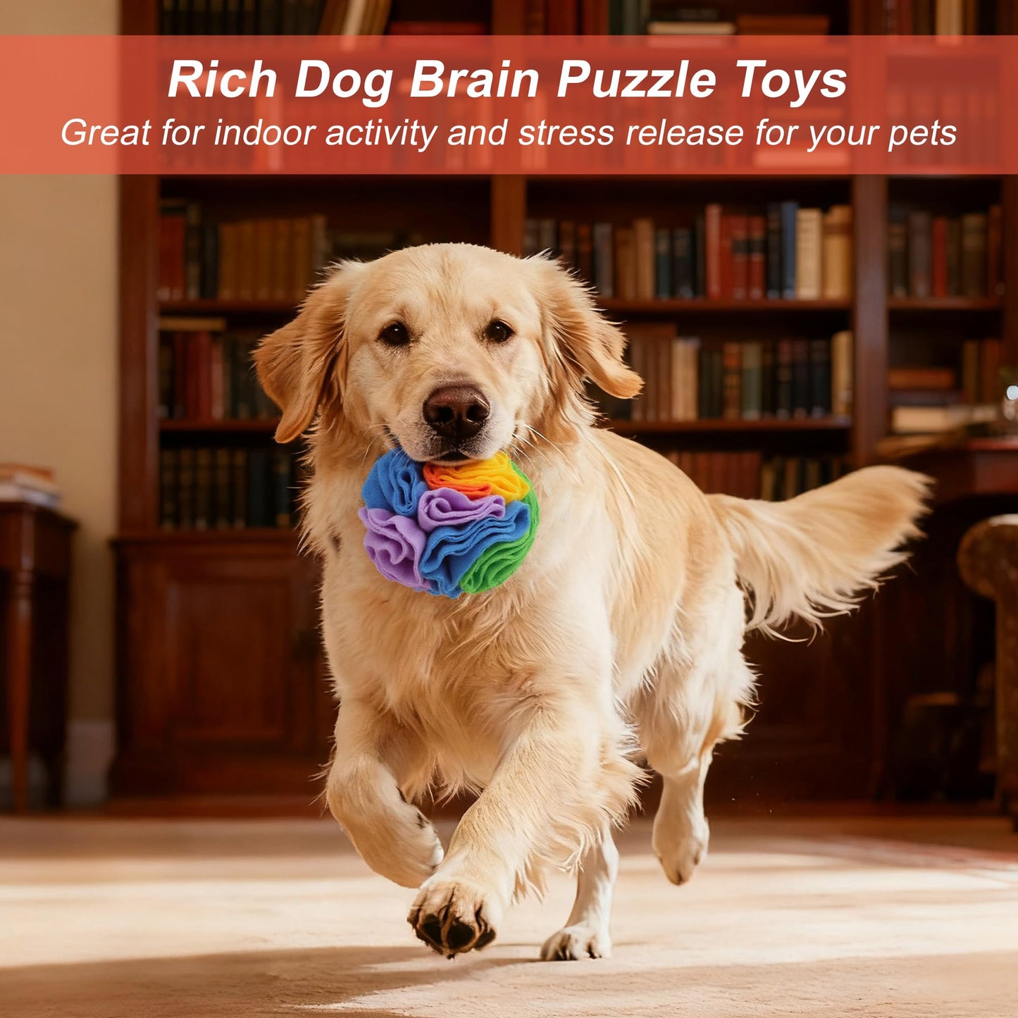 GLIDESMOOTH Snuffle Ball for Dogs, Designed for Small Breeds and Puppies, Interactive Dog Toys, Keeps Pets Busy with Storage Bag Machine Washable, Colorful, Small