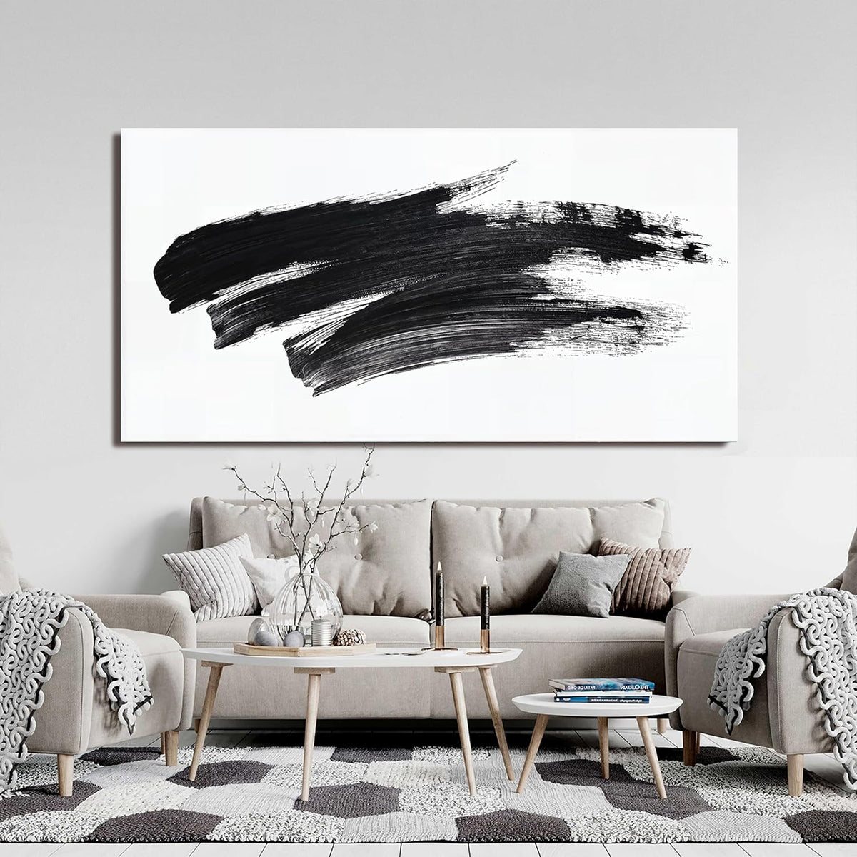Canvas Wall Art Decor Large Black and White Wall Art Wall Pictures for Living Room Abstract Canvas Art Wall Decor Oversized Abstract Wall Art Prints Artwork for Walls Bedroom Home Wall Art Decor 29" X 58"