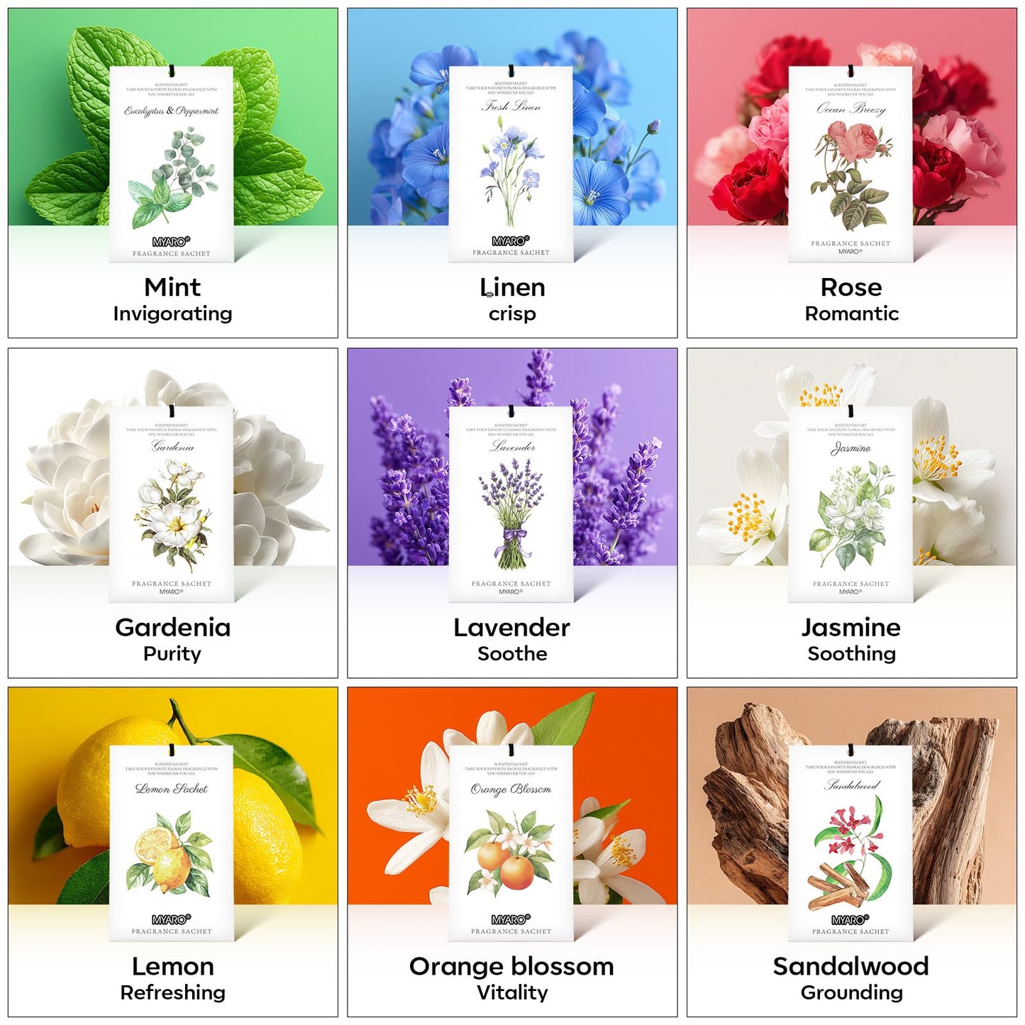 MYARO 12 Pack Lavender Scented Sachets | Odor Eliminator & Air Freshener for Drawer, Closet, Car, Shoes, Gym Bag, Suitcase | Home Fragrance Gift Set