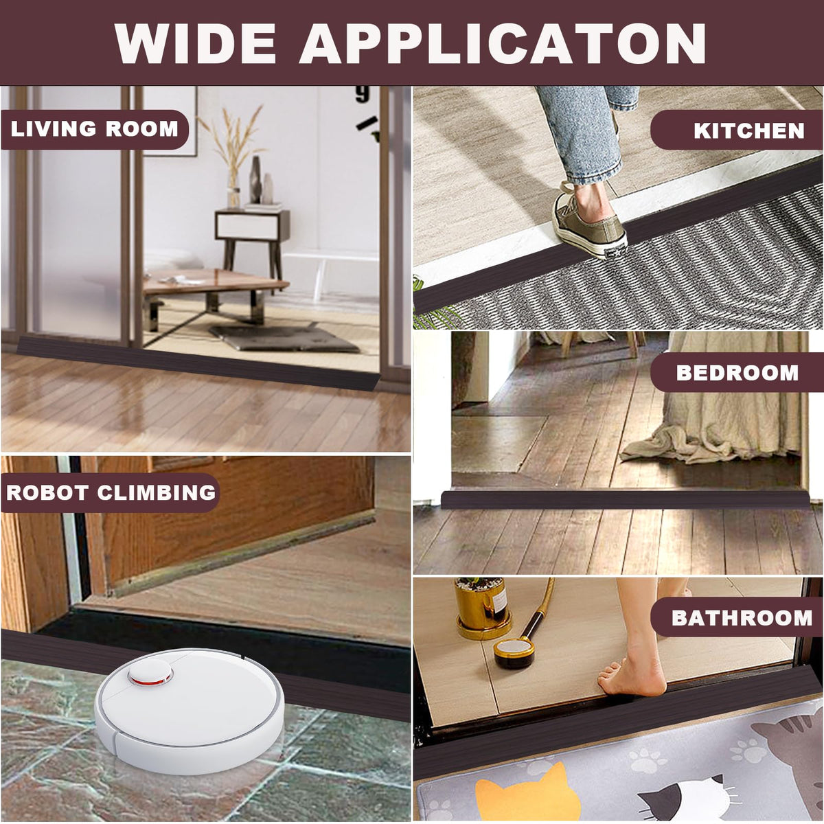 Vinyl Door Threshold Flooring Transition Strip Self Adhesive Carpet Edging Strip for Laminate Doorway Edge Threshold from 3 (10 Foot)