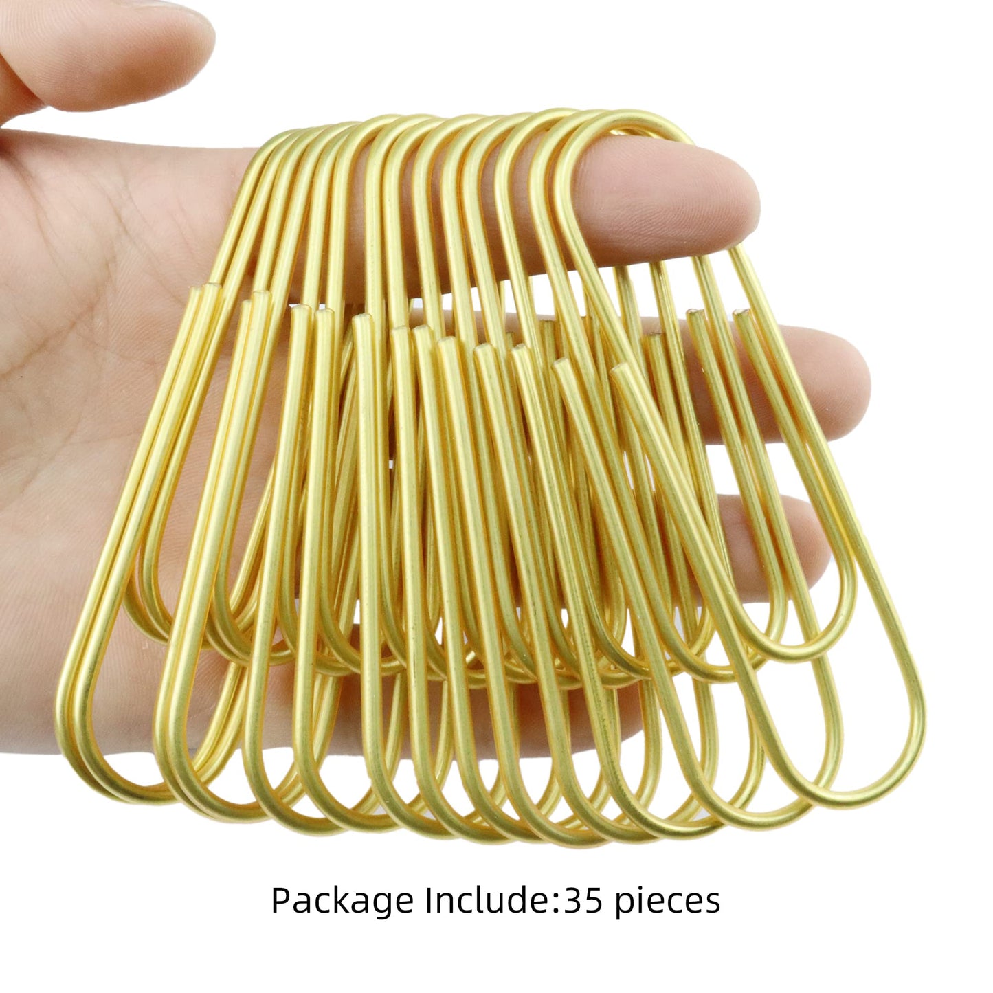 HEEHEE 4 Inch Large Paper Clips 35 Pcs Brightly Colored Gold Vinyl Coated Rust Resistant Smooth Finish Large Jumbo Paperclips for Office School Documents Photo Card