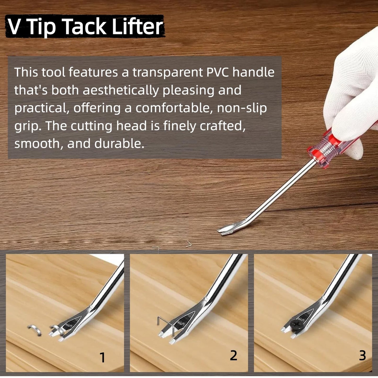 4 Pcs Fors Upholstery Staple Remover Tack Puller Nail Remover Tool Set Nail Puller Plier, Staple Puller, Tack Lifter, Fastener Remover, for Furniture Floor Wall Wooden Case Car Photo Frame