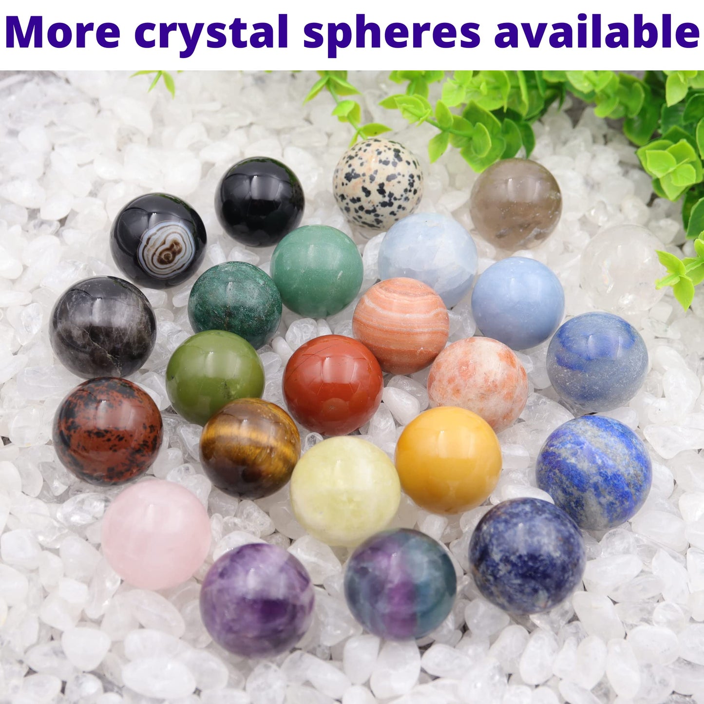Nature Wonders Crystal Ball Sphere Amethyst (Deep Violet) 7 Spheres 1”, 24-26mm for Reiki, Energy Healing, Meditation, Palm Stones, TouchStones