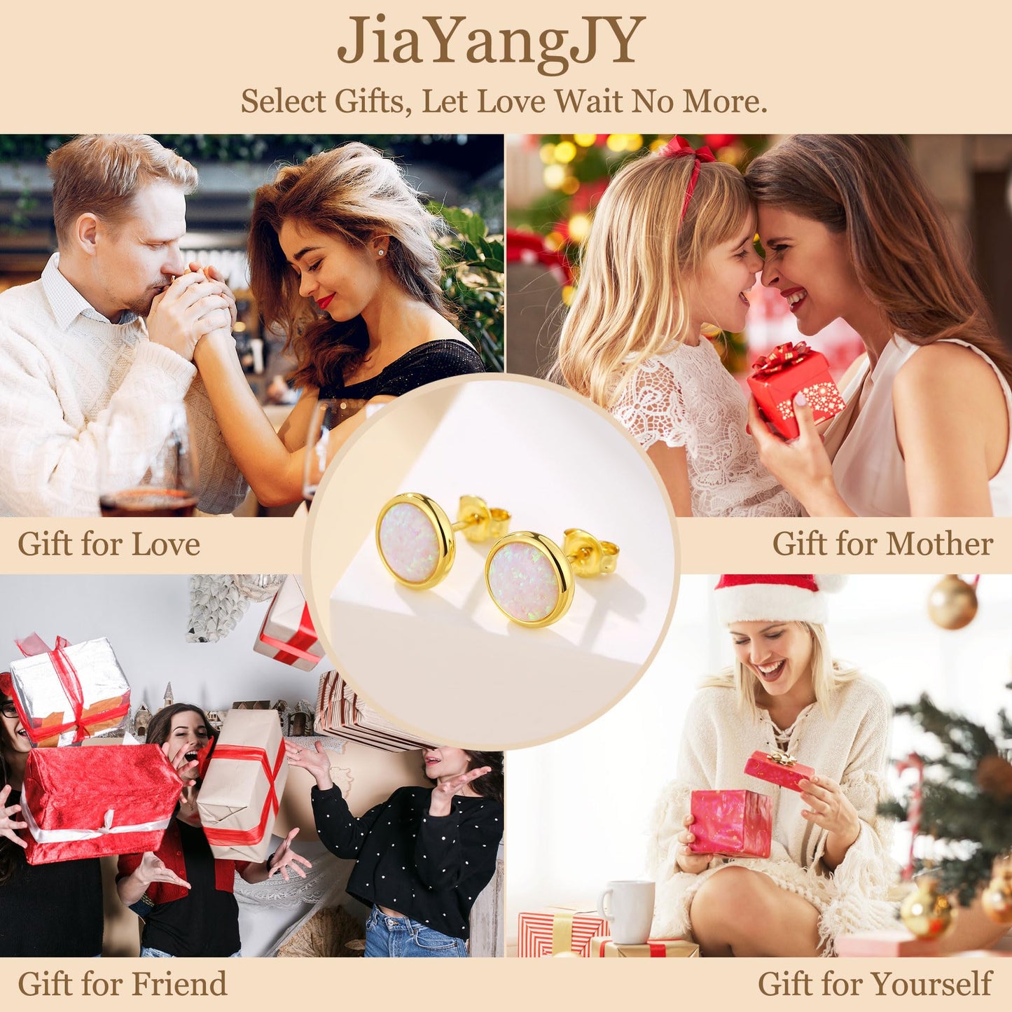 Opal Stud Earrings for Women Men, 925 Sterling Silver Hypoallergenic Earrings, Round & Oval Bezel Set Created Opal, Multi-Color Jewelry Gift (White/Red/Blue/Green)