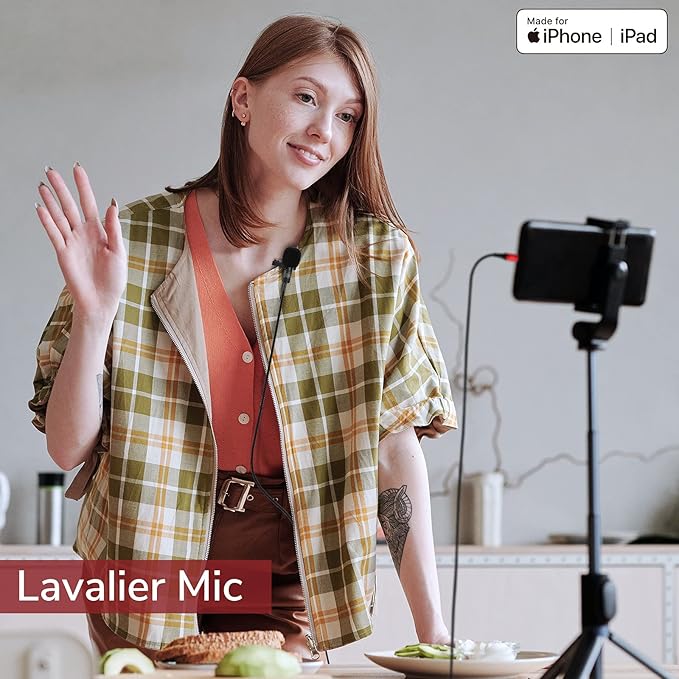 PIXEL Microphone for iPhone iPad(Apple MFi-Certified) from Mic for iPhone Live Streaming Vlogging | External Microphone for iPhone Video Recording, Compatible with Apple Lightning Devices (5ft)
