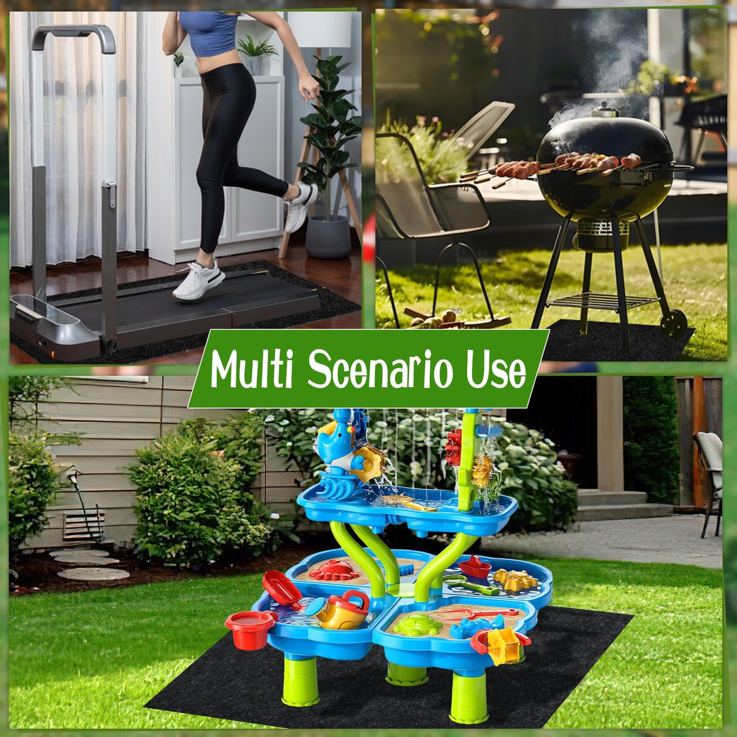 CIEOVO Water Table Mats, Non Slip Backing Outdoor Splash and Play Activity Pad Rug Waterproof Water Play Table Mat for Summer Beach Backyard Fun Water Play