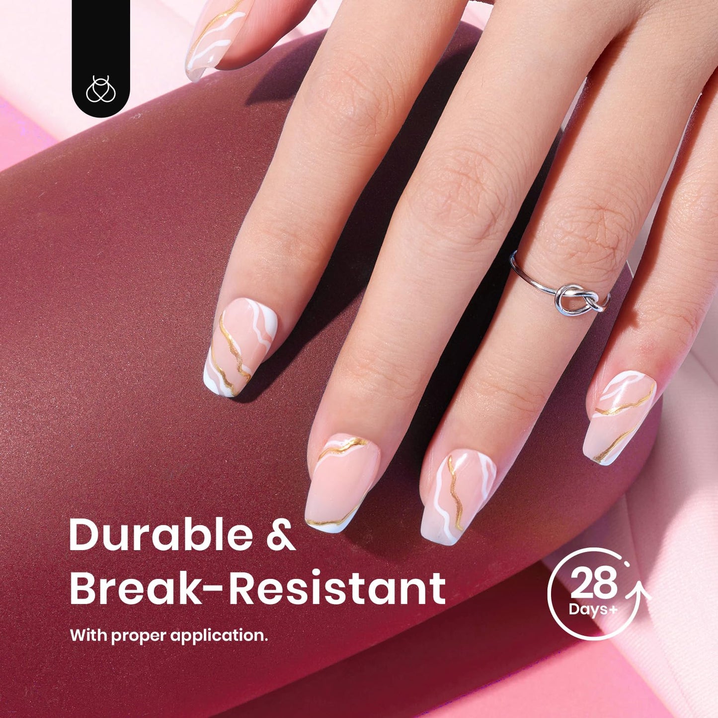 Beetles Gel Nail Tips Extra Short Coffin 576Pcs 12 Sizes - Pre-Etched Shaped Half Matte Soft Nail Tips Press On Nails Full Cover False Nails Acrylic Fake Nail Extension Kit Gift for Women