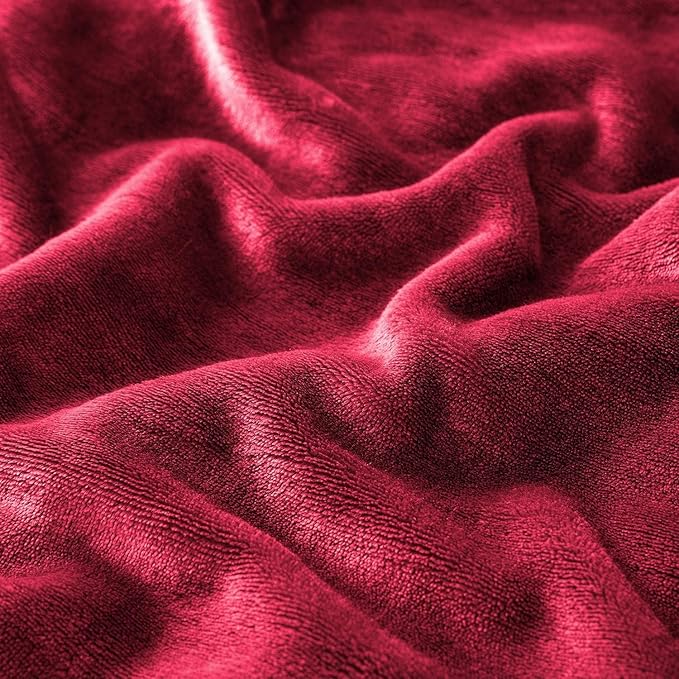 IR Imperial Rooms Burgundy Sherpa Fleece Throw Blanket for Bed - Wholesale Bulk Pack of 16 Sherpa Blankets - Soft Fluffy Throw Blankets for Hotels, Guest Bedroom, 50x60 Inches