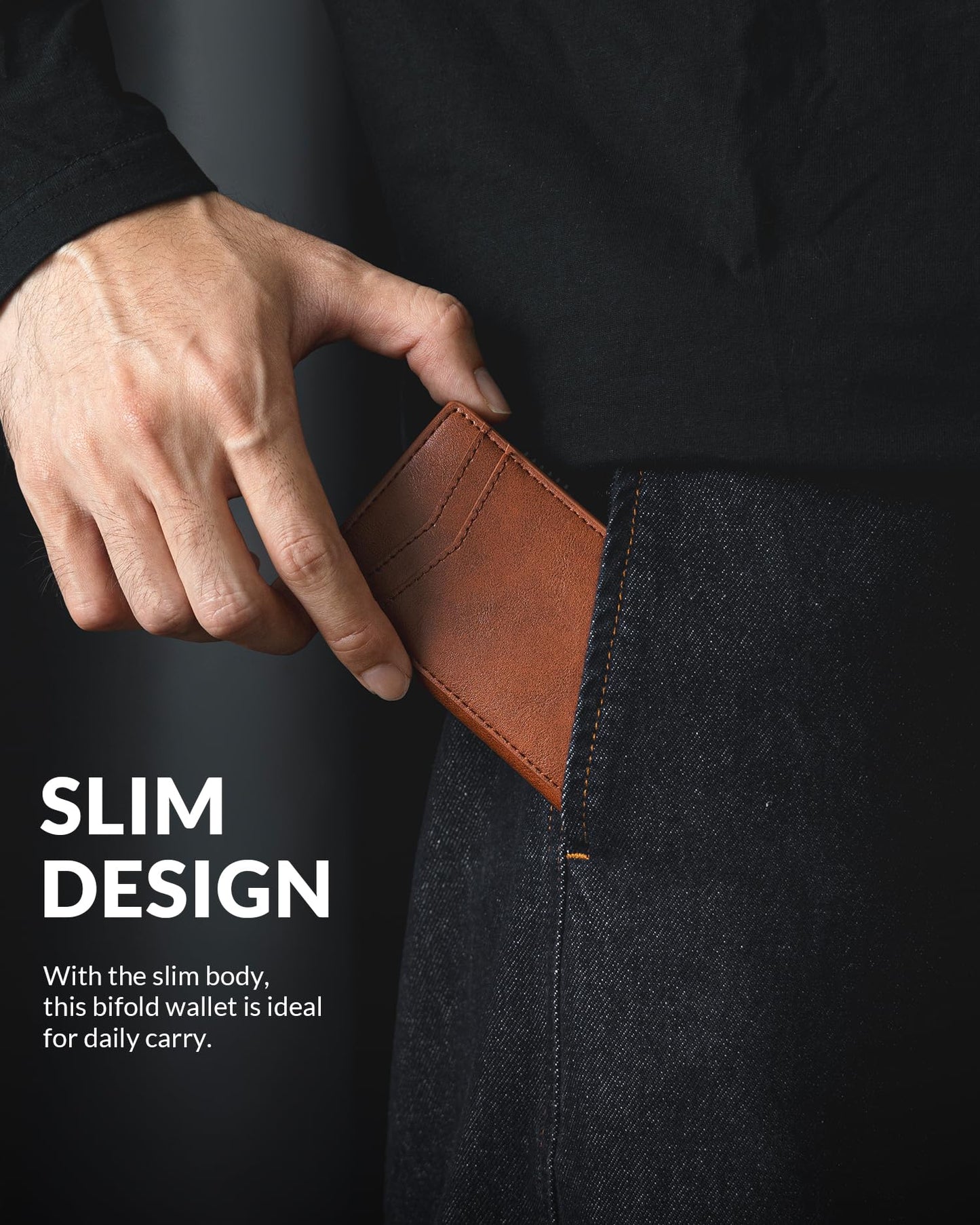 VULKIT Men's Slim Wallet Pop Up Card Holder RFID Blocking Metal Wallet Minimalist Design Holds Up to 11 Cards