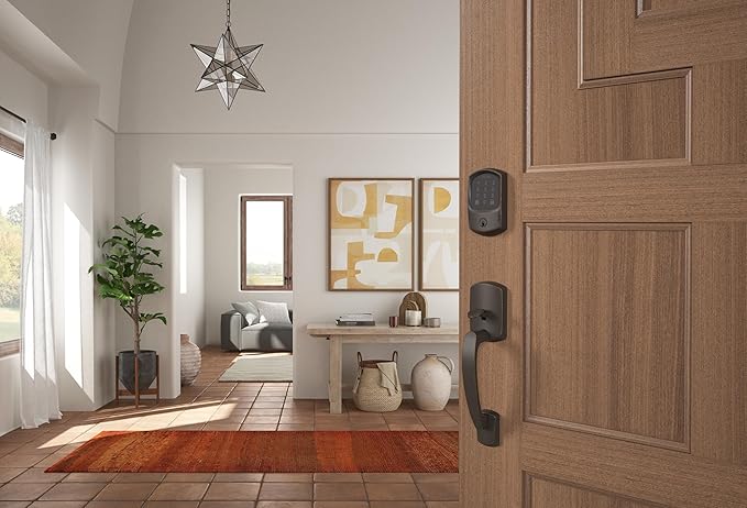 SCHLAGE BE489WB GRW 716 Encode WiFi Deadbolt Smart Lock, Keyless Entry Touchscreen Door Lock with Greenwich Trim, Aged Bronze