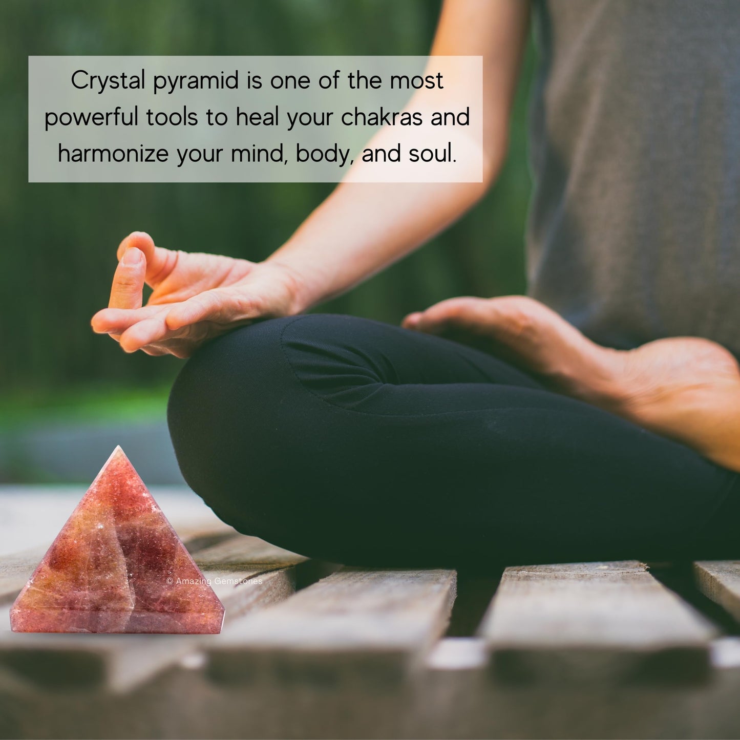 Amazing Gemstone Strawberry Quartz Pyramid Crystal Healing Stones - 1.5" Great Pyramid Figurine of Natural Stone Pyramid for Meditation, Reiki, Chakra Balancing and Crystal Pyramids Grid