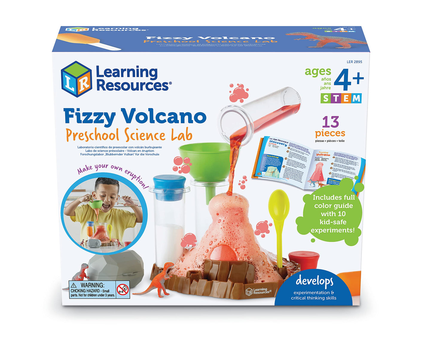 Learning Resources Fizzy Volcano - 13 Pieces, Ages 4+, Preschool Science Lab Kits, Experiments STEM Toys For Kids, Classroom Must Haves