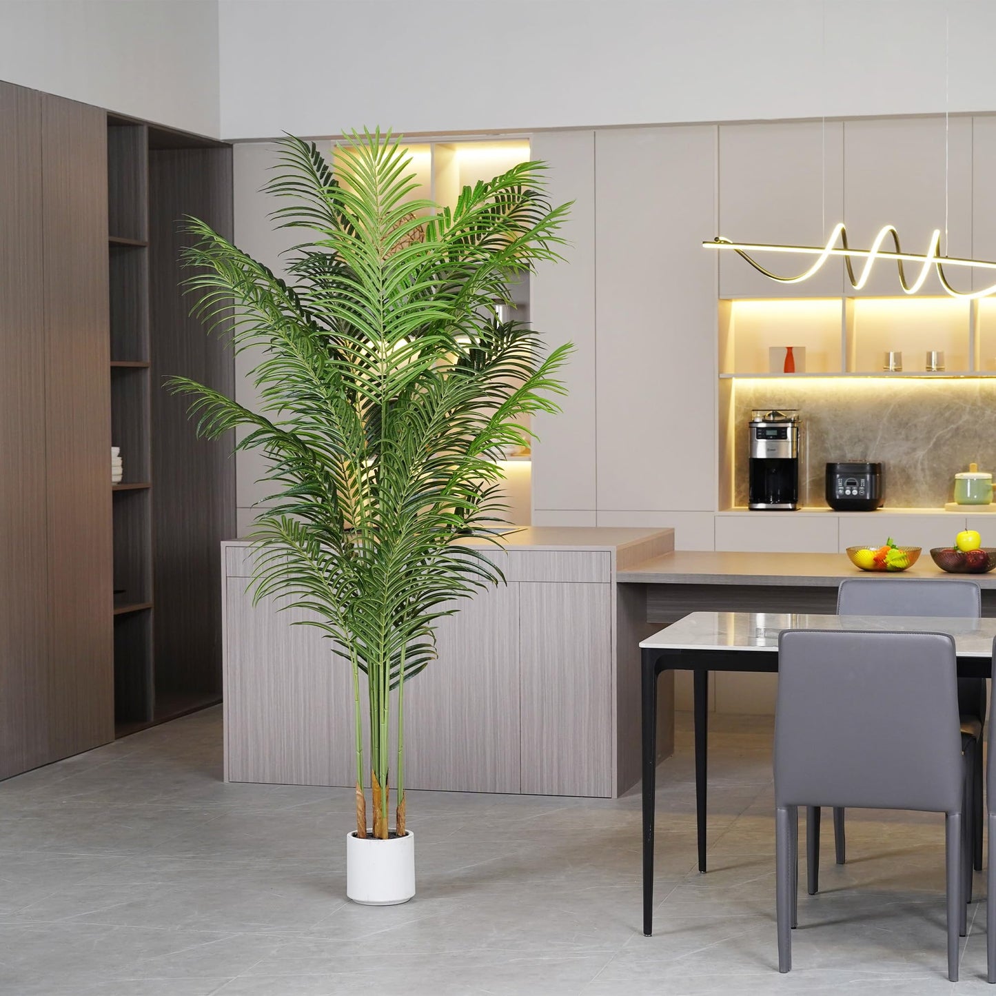ProDeco Faux Palm Tree 6.6Ft Tall Artificial Plants Indoor Silk Green Floor Big Large Fake Potted Plant Artificial Decor for Home Office Living Room Outdoor