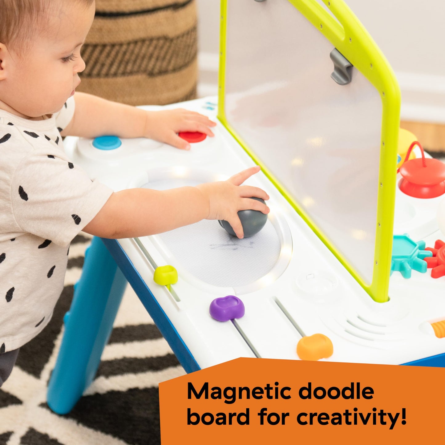 Baby Einstein Curiosity Table Activity Play Station, Montessori Floor Toy and Interactive Workbench, 12 Months and Up