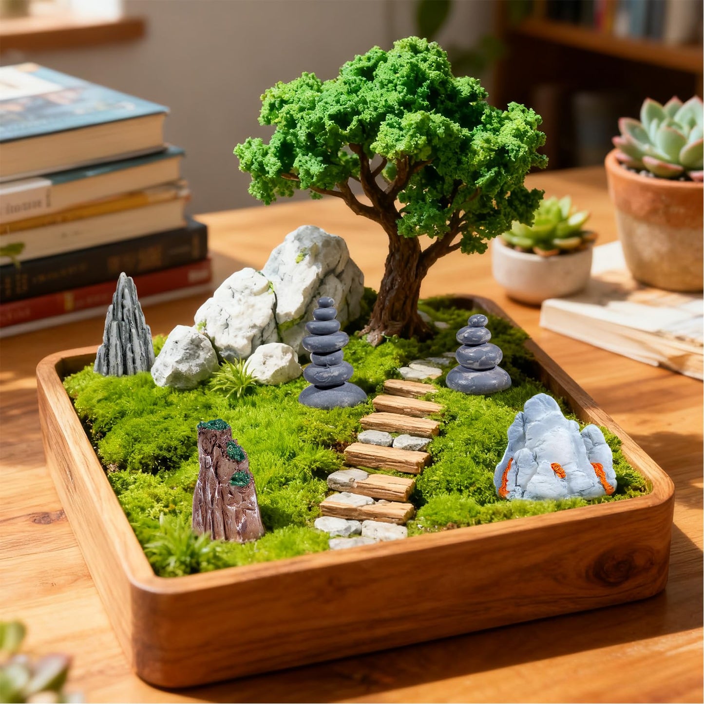 Warmtree 18 Pcs Diorama Rocks Fake Rock Miniature Stone Statue for Diorama Supplies, Micro Train Landscape, Railway Sand Table, Zen Garden Accessories