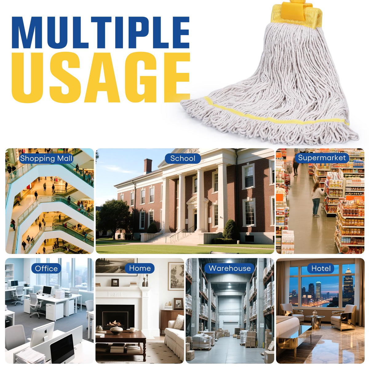 Matthew Cleaning Commercial Mop Head Replacement (12 Count)