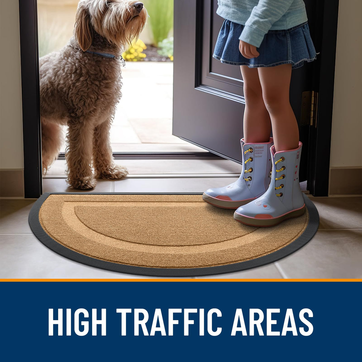 Half Circle Front Door Mat Outside 29.5x17 All