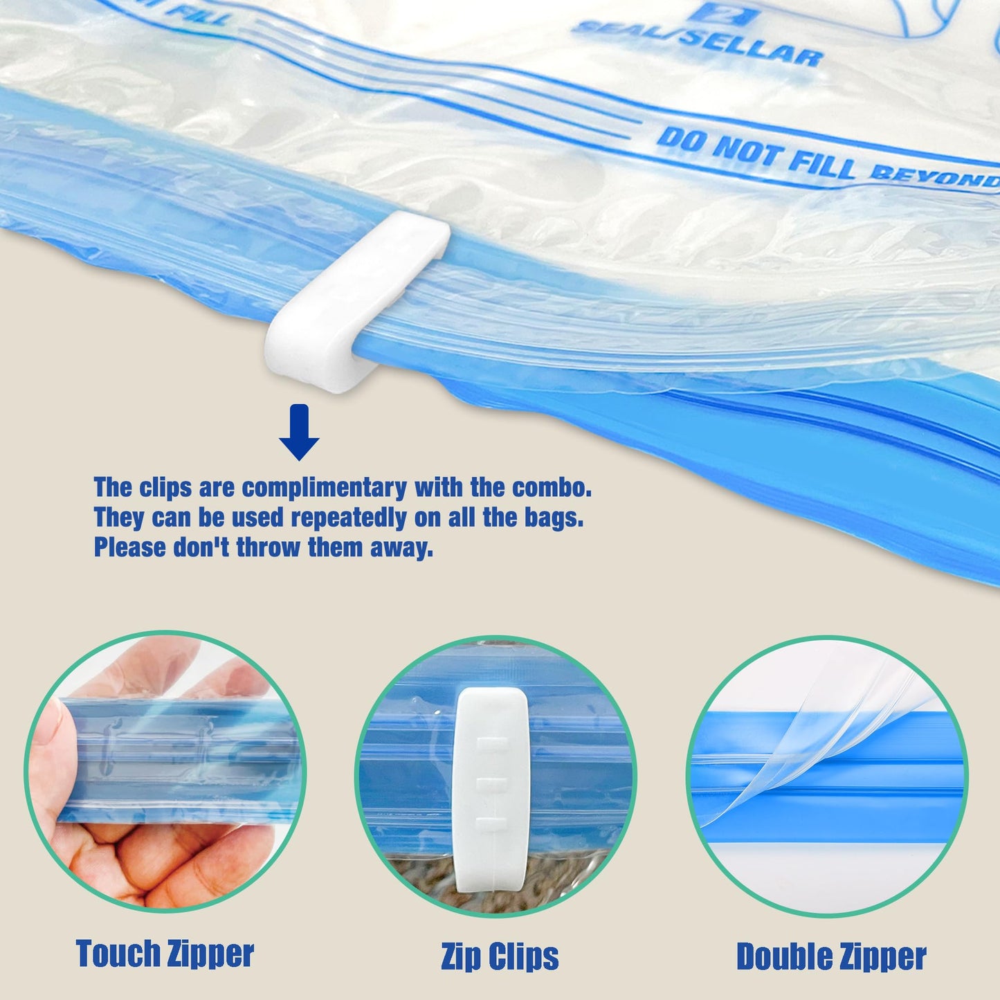 Travel Zipper Storage Bags,Travel Essentials Roll Compression Bags for Cruise Luggage Accessories, 5 Luggase Size 5 Carryon Size (10 pack)