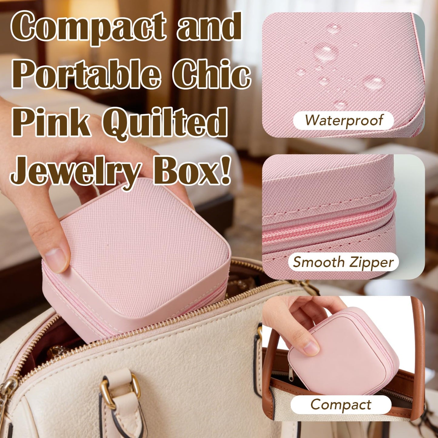 SMUOBT Jewelry Box with Jewelry Set for Women Men - Multi-Layer Organizer Storage Case with Mirror, Necklace Bracelet Hoop/Stud Earrings Rings Gift Set for Her Him, Unique Birthday Party Gift