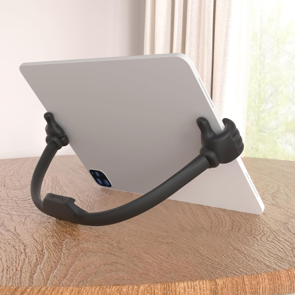 Honsky Thumbs Up Tablet Stand - Portable Monitor Stand Holder for Desktop, Universal Cute, Black