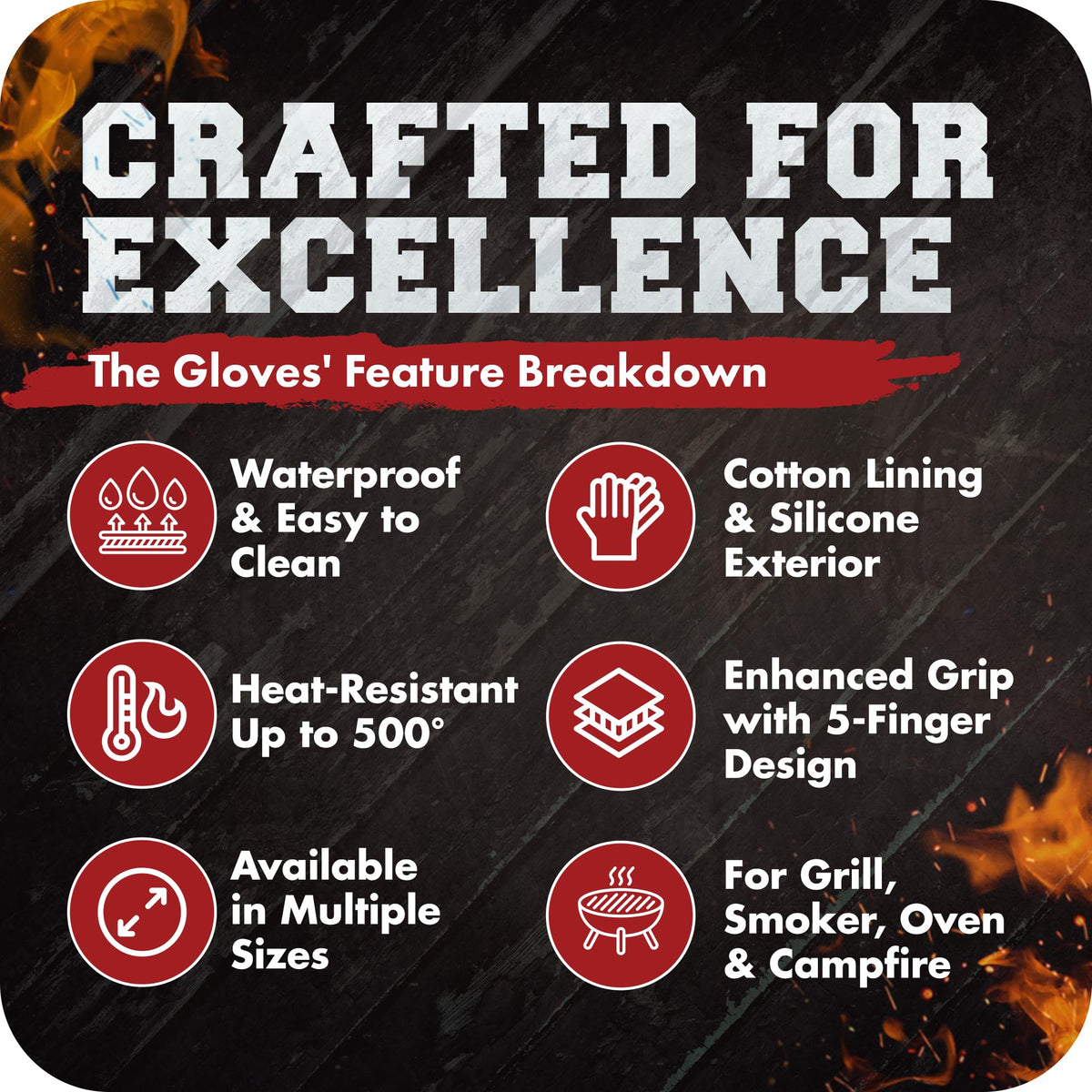 XL Silicone Smoker BBQ Gloves (2 Count)