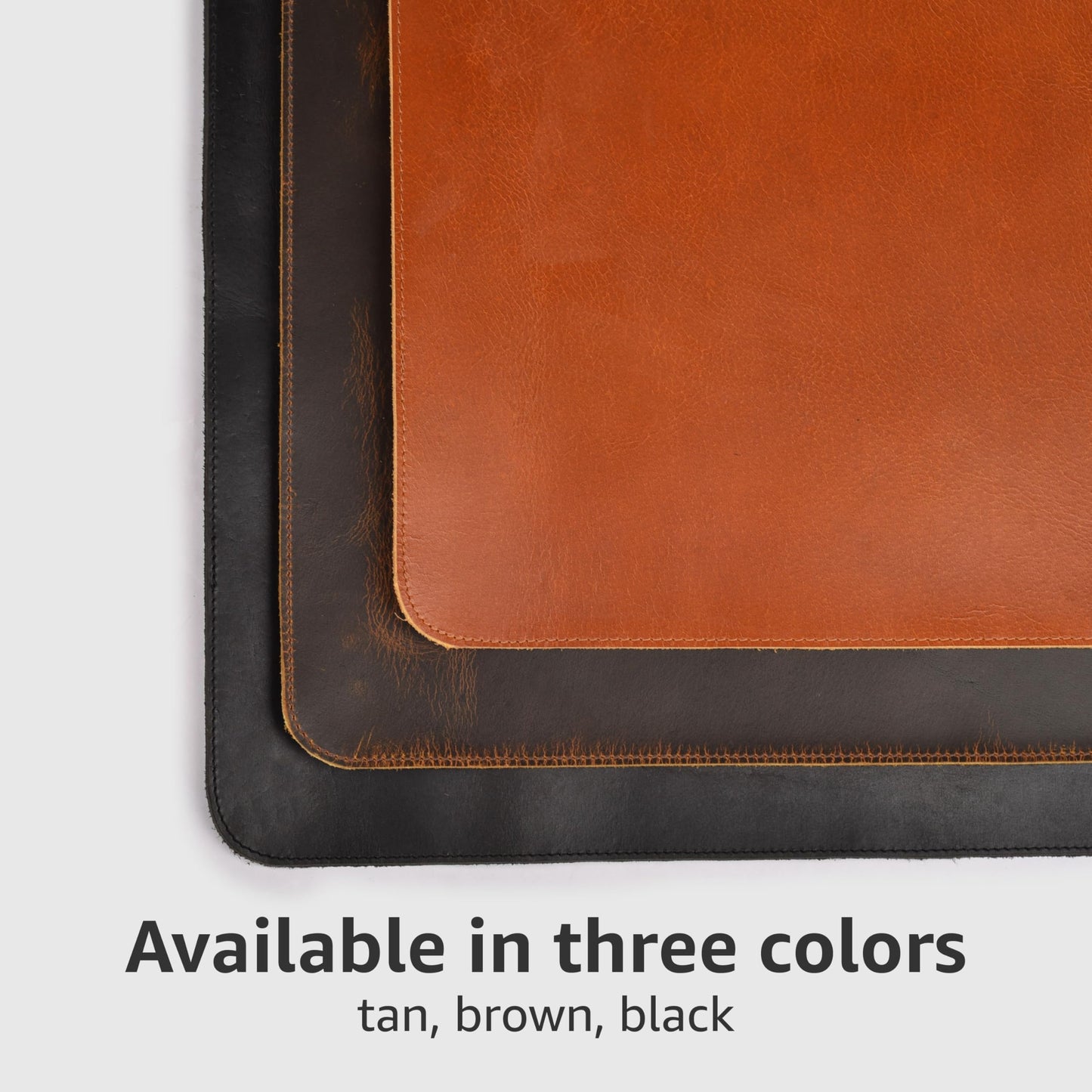 LEATHER VILLAGE Real Leather Desk Pad (3mm) Thick Double Layer Desk Mat Cover Blotter Large Full Grain Protector for Keyboard, Mouse & Laptop – Office Table Mat & Desktop Accessories–(32''x16'')-Black