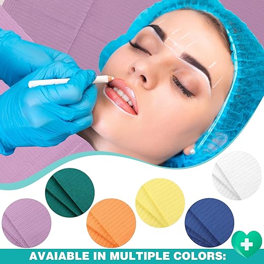 Newwiee 750 Pcs Disposable Dental Bibs Bulk Waterproof Tattoo Sheet Patients for Lash Nail Art Tray Cover 13" x 18"(Purple)