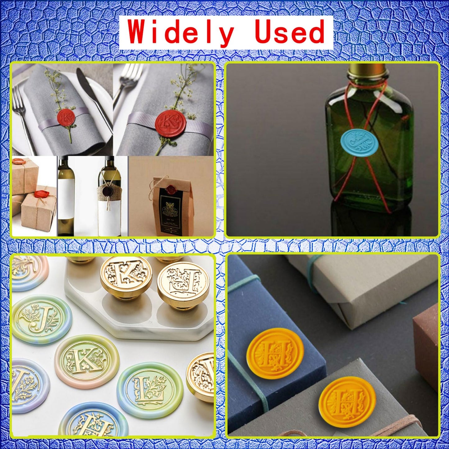 Letter Wax Seal Stamp, Ioggtser Alphabet R Wax Seal Stamp Set Including 1Pcs Copper Head with Iron Handle, 60 Pcs Wax Seal Beads, 1Pcs Wooden Melting Spoon, 2Pcs Candles, 1Pcs Wax Seal Pen