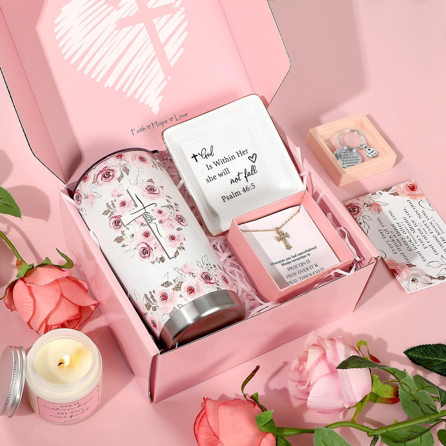 Christian Gifts for Women - Religious Gifts for Women - Inspirational Christian Gifts Set for Woman Friend, Mom, Grandma, Sister, Christian Birthday Gifts, Spiritual Gifts, Catholic Gifts for Woman