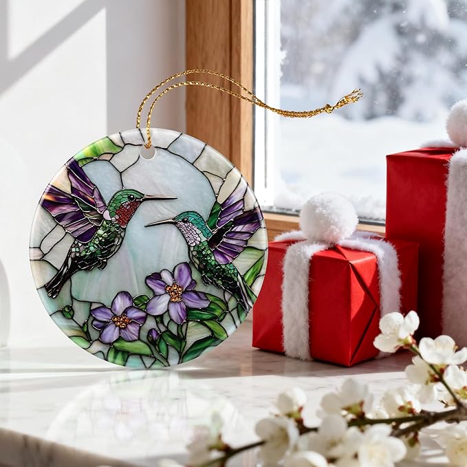 Hummingbird Ornament | Christmas Ornaments, Christmas Decorations, Hanging Ornaments for Tree, Holiday Decor Gifts | Hummingbird Gifts for Women, Friend, Coworker | Gift Exchange Ideas
