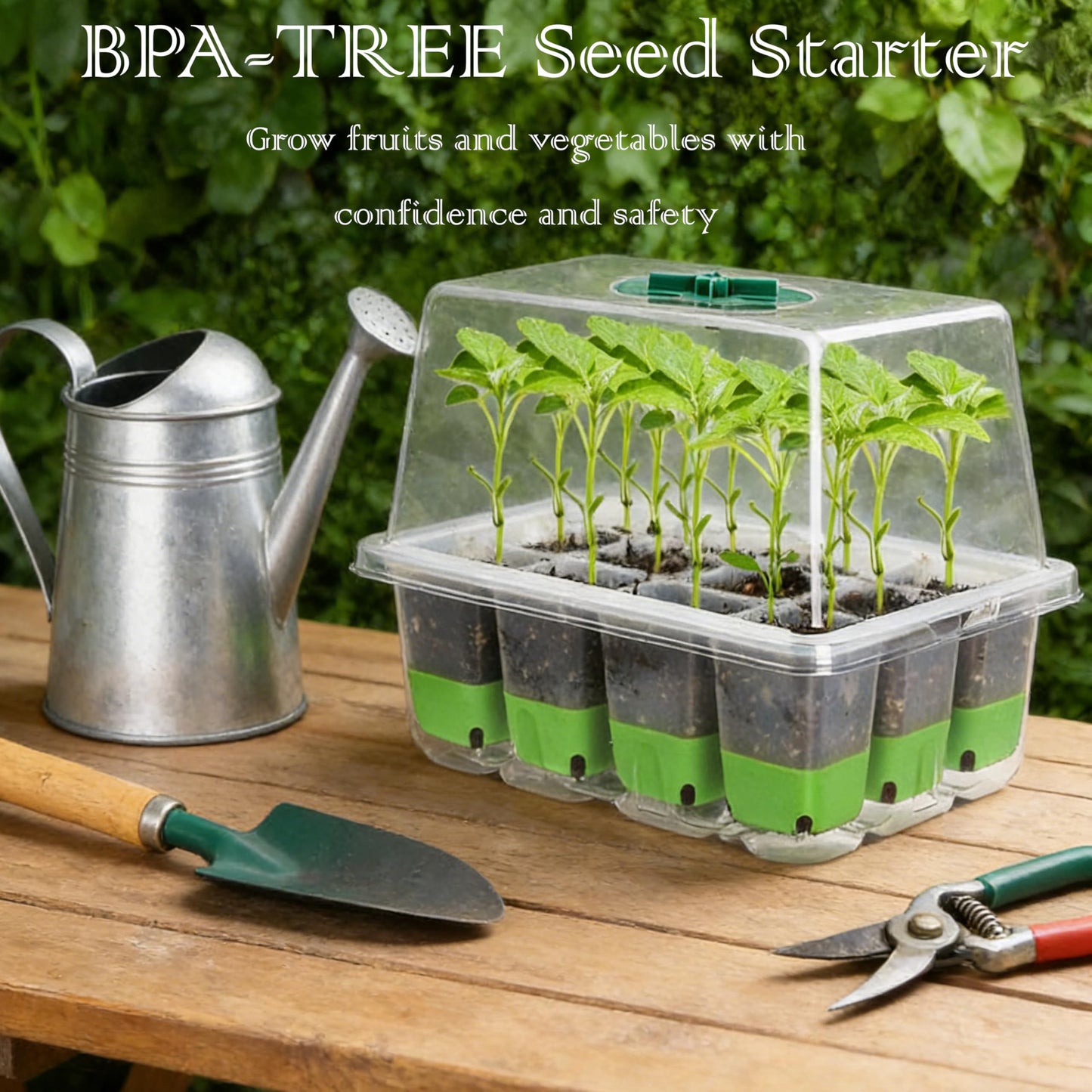 5-Pack Flexible Germination Trays,Reusable 60Cell Seed Starter Trays With Humidity Dome & Lids , Flexible Pop-Out Design, BPA-Free Silicone Seedling Kit & Dishwasher Safe for Herbs/Vegetables/Flowers