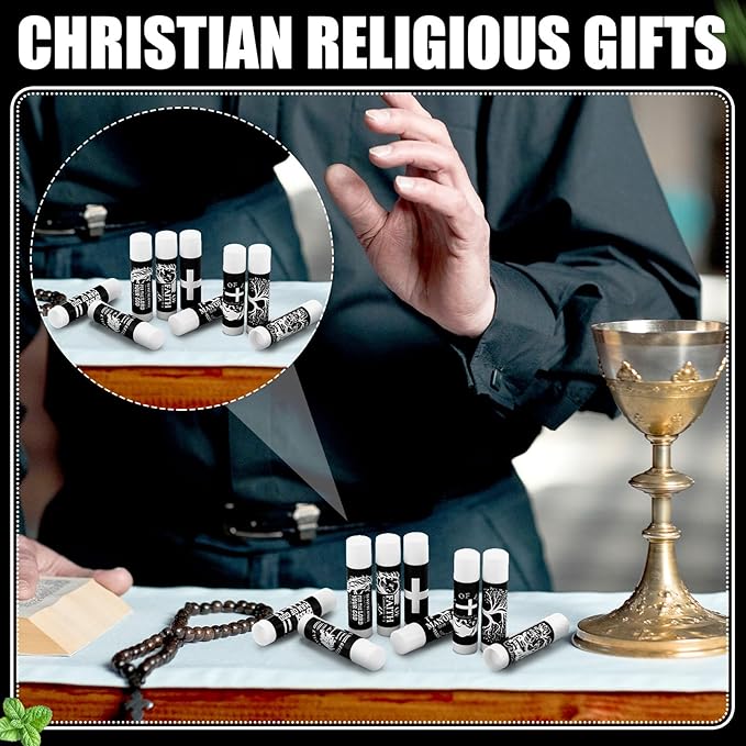 50 Pack Christmas Christian Religious Gifts Bulk Lip Balms for Men Church Party Favors Bible Verse Lip Balms with Scripture Gifts for Coworkers Staff Employee Christmas Stocking Stuffers