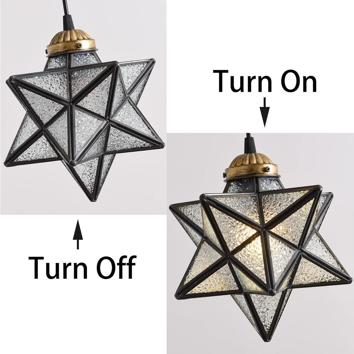 Glass Glam Chandelier 3 Lights Star Pendants Light Fixture for Dining Table Kitchen Island Modern Ceiling Hanging Lights Included LED Warm Light Bulbs Oiled Bronze