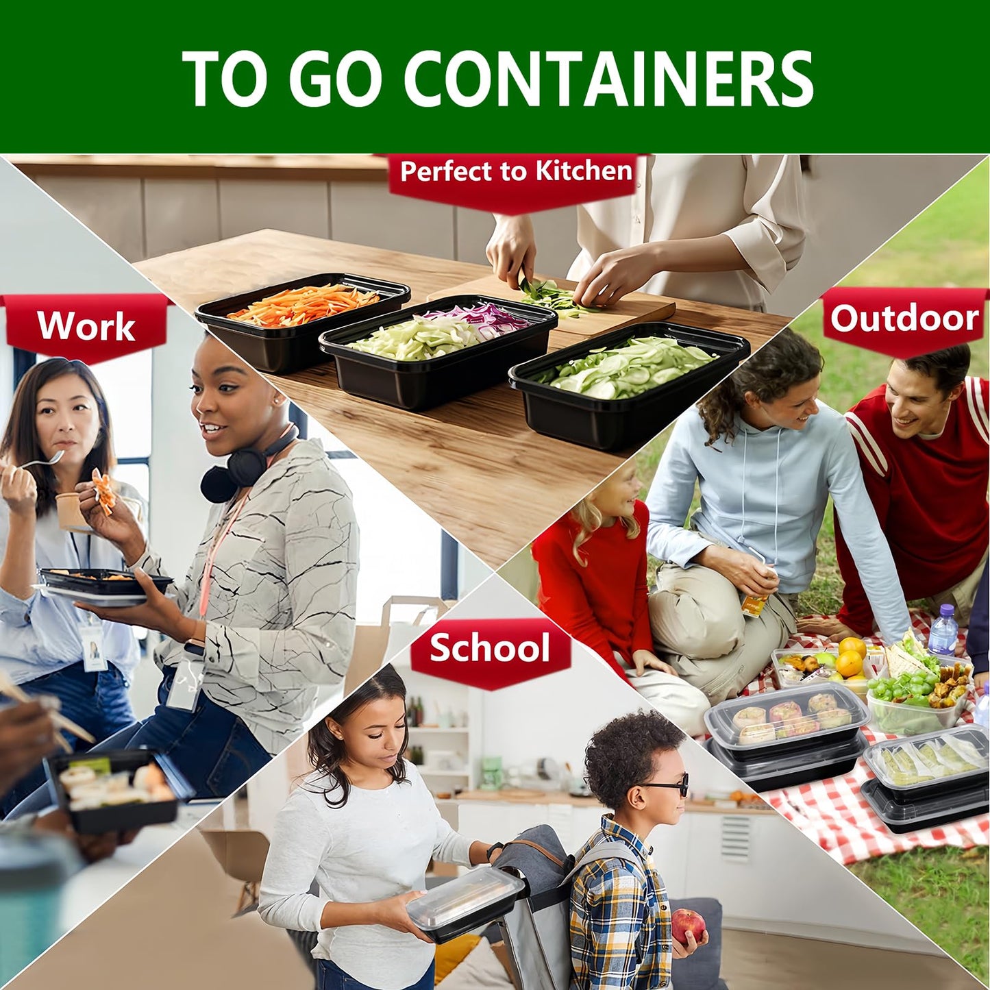 NutriBox [20 value pack single one compartment 12oz MINI Meal Prep Food Storage Containers - BPA Free Reusable Lunch bento Box with Lids - Spill proof, Microwave, Dishwasher and Freezer Safe