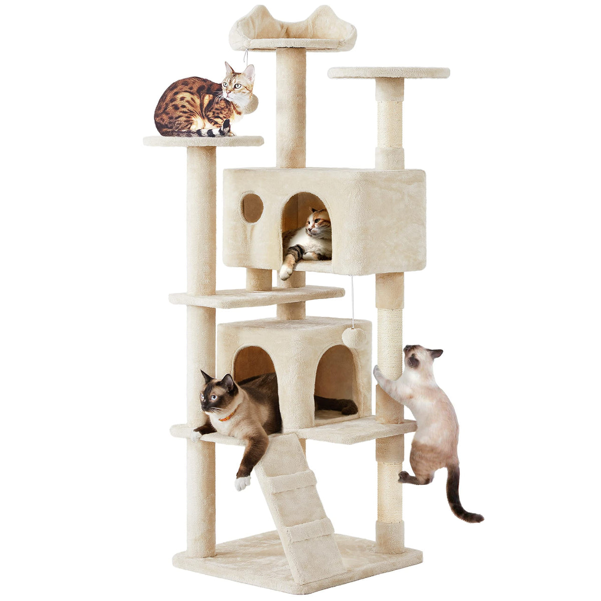 Yaheetech 70in Multi-Level Sturdy Cat Tree, Condo, Sisal Scratching Posts