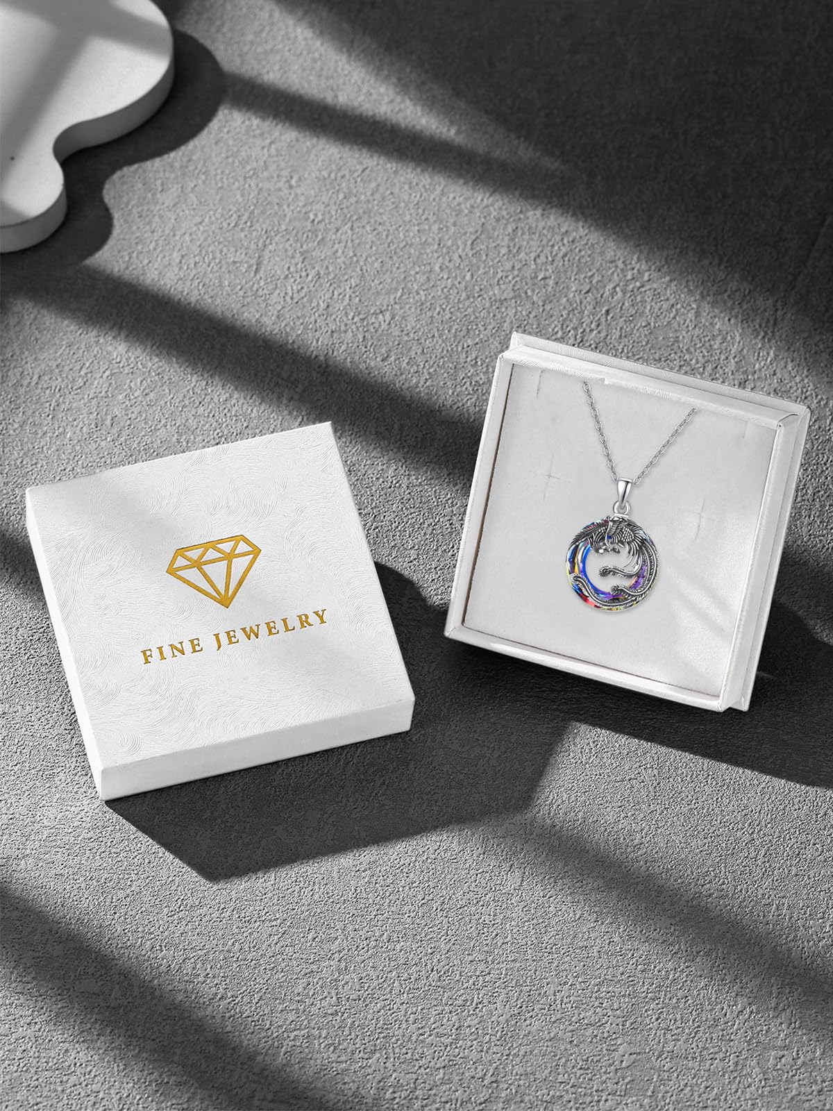 AENEAS Phoenix Necklace 925 Sterling Silver Crystal Pendant Phoenix Jewelry Graduation Gifts for Women Men
