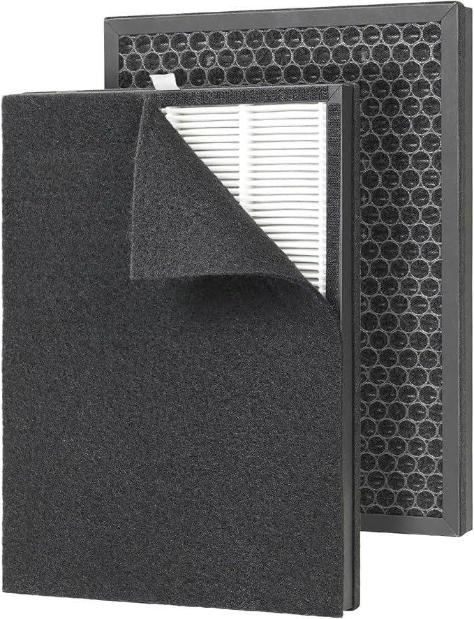Dr.Prepare Air Purifiers for Bedroom - Covers Up to 1075 ft² - H13 HEPA Washable Filter with 15 dB Sleep Mode & Night Light, 360°Air Inlet, 3 Timer - Quiet Air Cleaner For Pets, Home, Office,Baby Room