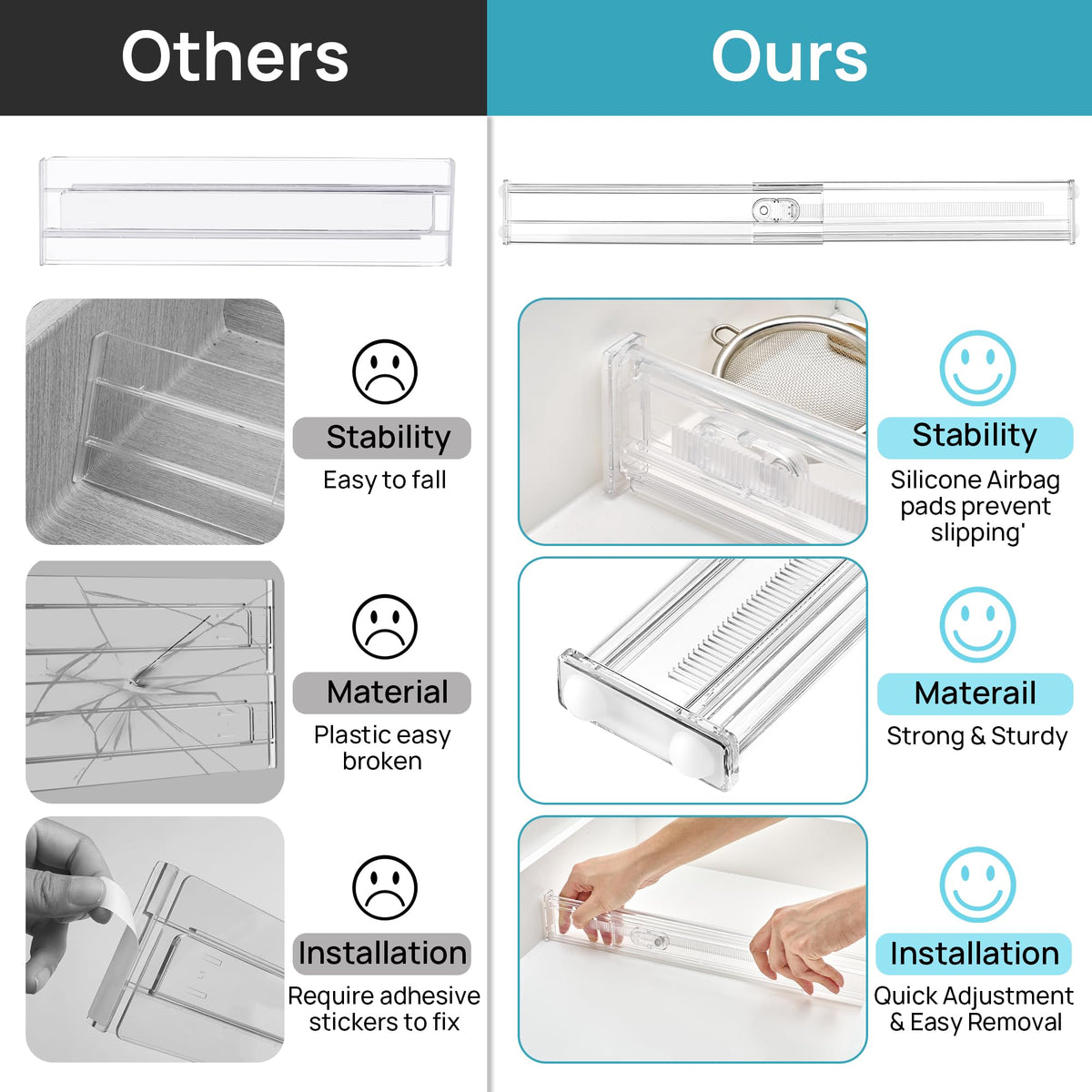 2.36" Short Upgrade Drawer Dividers 12.8" (8 Count)
