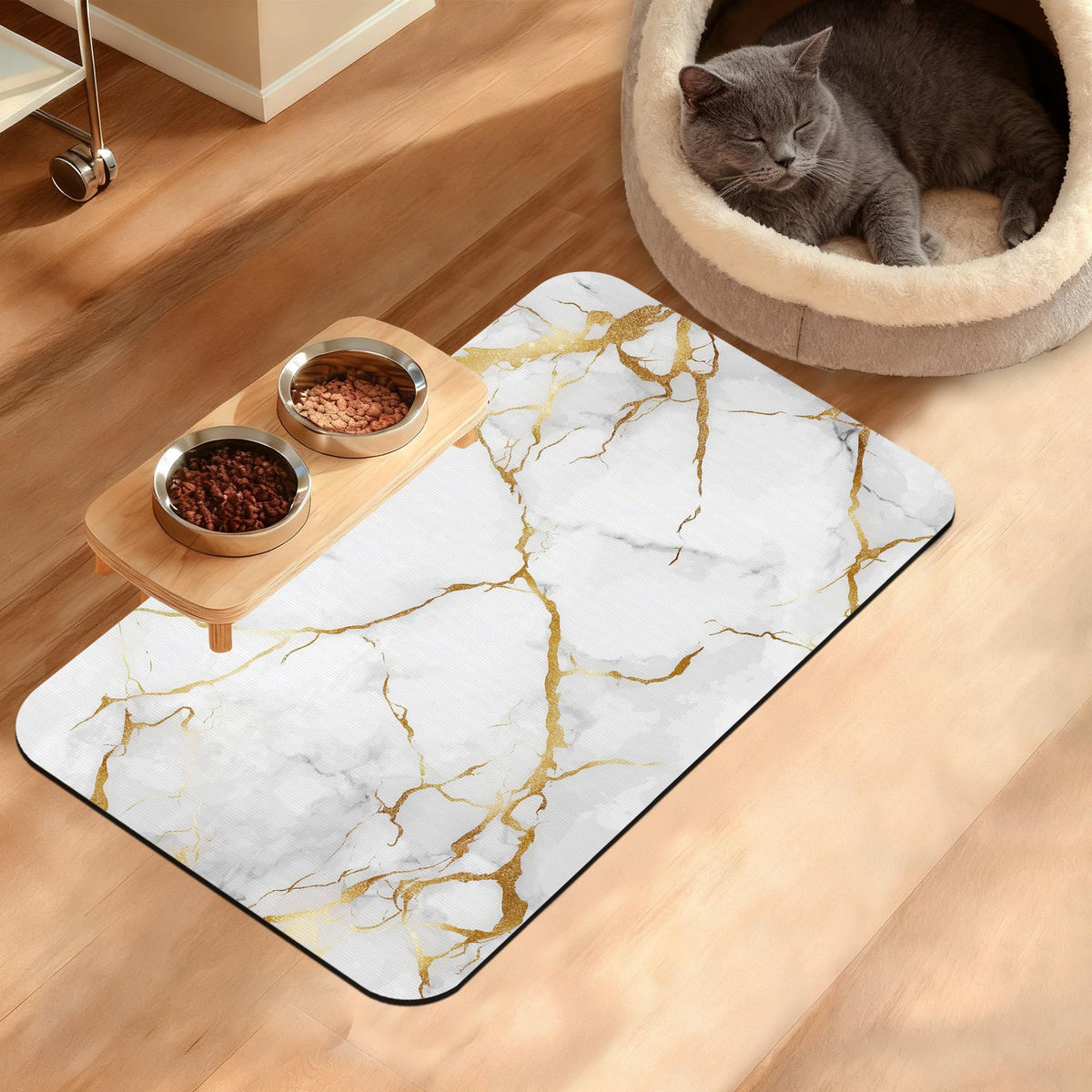 Tropical Palm Dog Food Mat,Exotic Leaves Floral Absorbent Pet Feeding Mat for Food and Water Bowl,Quick Dry Dog Placemat Non Slip Rubber Backing Waterproof Pet Supplies 16" x 24"