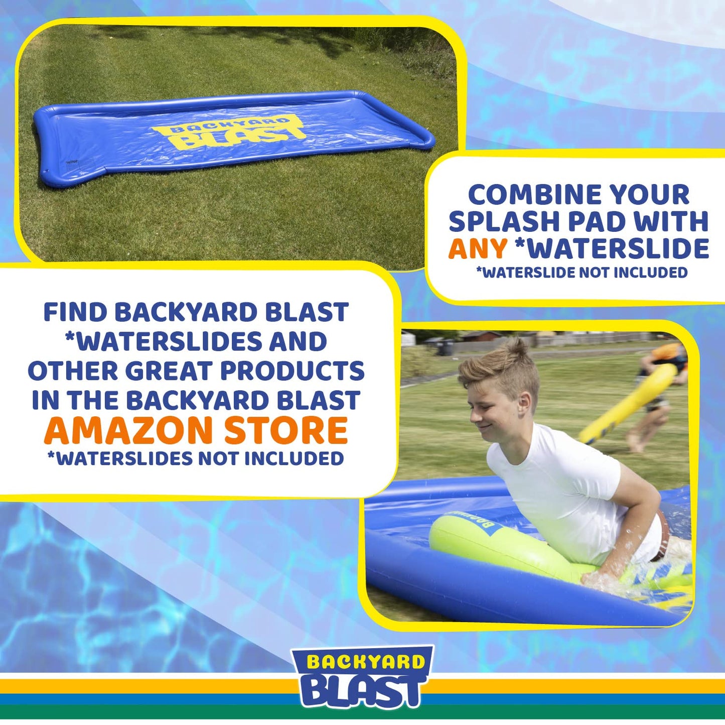 BACKYARD BLAST 14’ x 6’ Splash Zone, Water Slide Splash Pad Accessory
