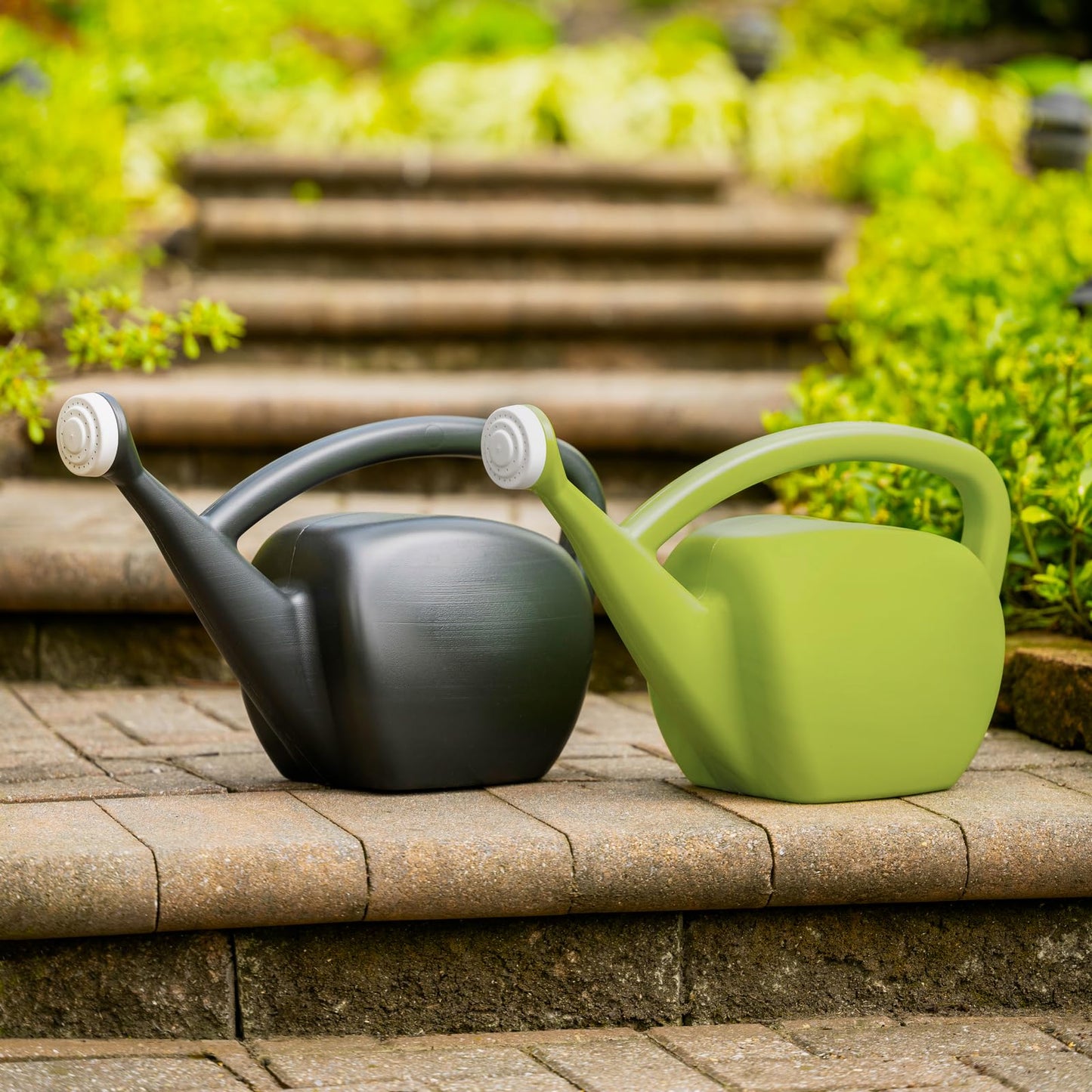 Root & Vessel 2 Gallon Watering Can Outdoor, Made in USA, Large Fill Hole & Long Spout & Handle for Ease of Use, Removable Nozzle, Outdoor & Indoor Use, Black