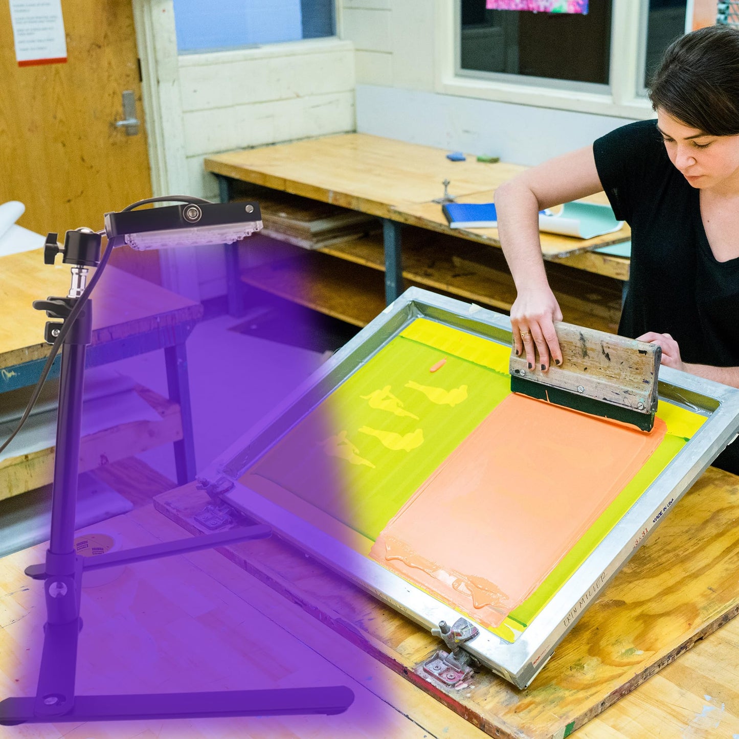 30W LED Exposure Unit for Screen Printing, Dorhui UV Screen Printing Exposure Light and Light Stand for Screen Printing Kit Photo Emulsion Kit
