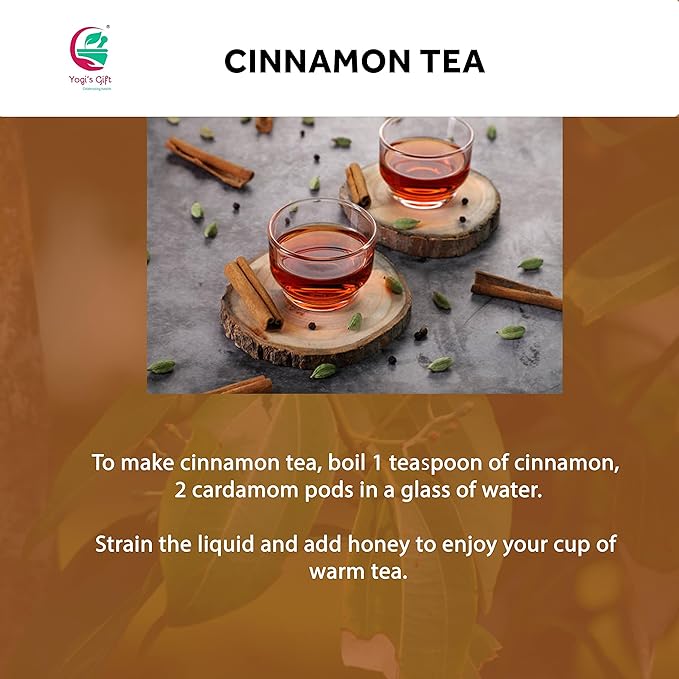 Crushed Cinnamon Bark 4 oz | Cinnamon Stick Pieces/Chips For Tea, Cooking | Rich Aroma and Great Flavour | Premium Grade Product by Yogi's Giftยฎ