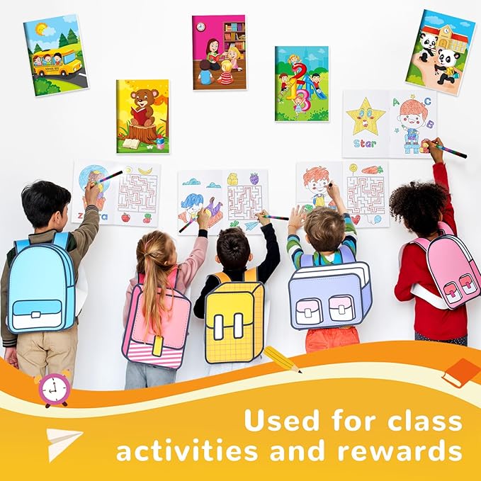 BenLouis 24 Pcs Preschool Kindergarten Mini Coloring Books Kids Graduation Party Favors Small Activity Books Bulk for Kids Student Birthday Goodie Bags Stuffers Return Gifts Classroom Travel