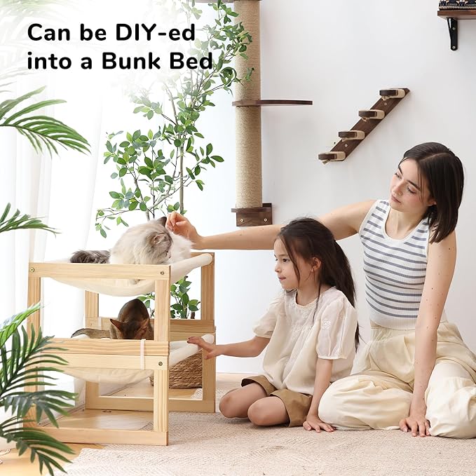 FUKUMARU Large Cat Hammock, Raised Dog Bed for Indoor and Outdoor, Washable