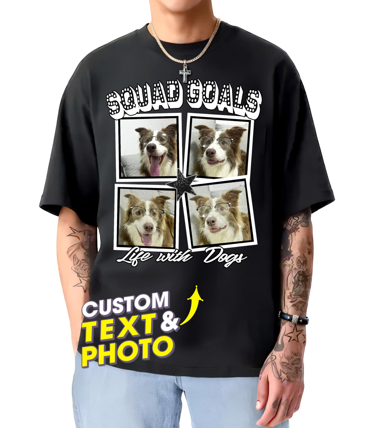 H-DEWALL Custom T Shirts Bootleg Rap Tee Shirts Custom Your Own Vintage Shirt Personalized Girlfriend Shirt Valentine Birthday Gift for Dog Cat Lovers